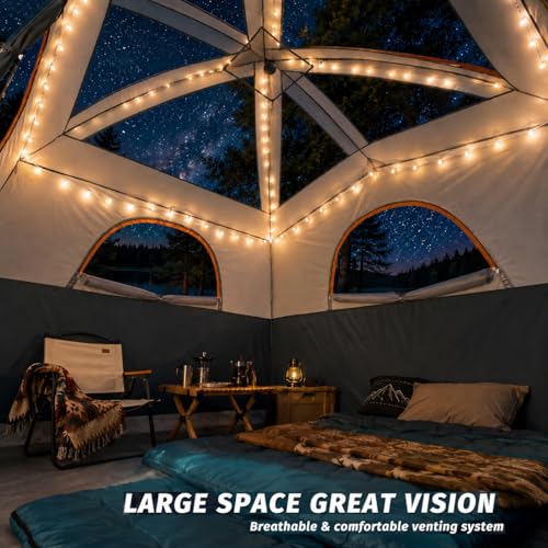 UNP Gray 6-Person Waterproof Family Camping Tent with Rainfly, Easy Setup