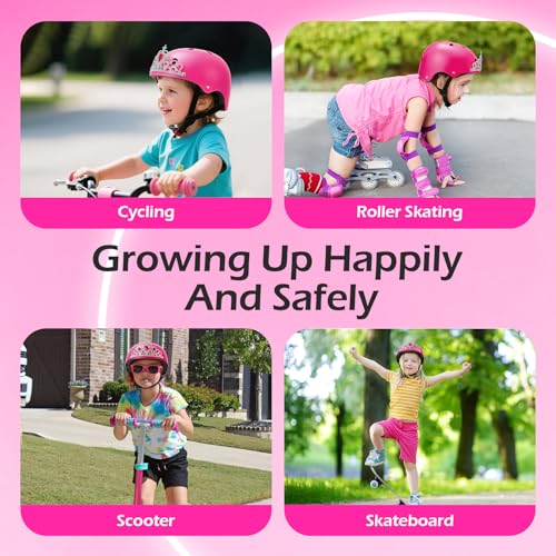Kids Bike Helmet for Boys and Girls - Rose Princess Tiara Design, Age 3-8