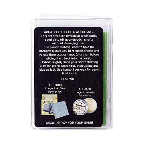 Ultra Fine Sanding Sheets for Billiard Cue Shafts - 3 Grades, Reusable, Made in Italy