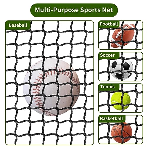 10x30FT Heavy Duty Baseball Backstop Net with Accessories - Sports Barrier