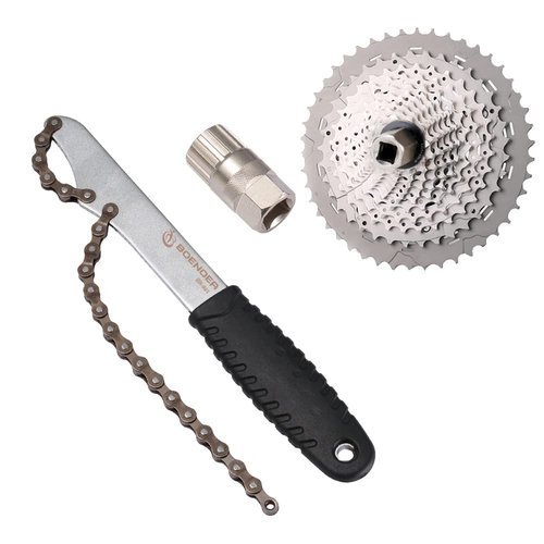 Boenoea Bike Cassette Removal Tool with Chain Whip, Bicycle Sprocket Removal Tools, Cassette Lockring Freewheel Remover
