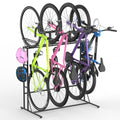 YBING Freestanding Bike Rack Garage - Vertical 4 Bike Storage Stand