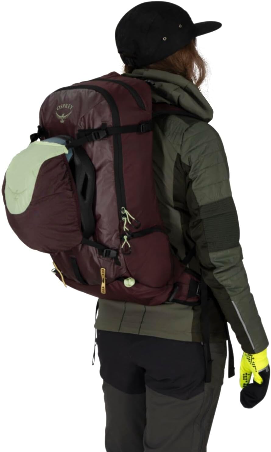 Osprey Firn 18L Ski & Snowboard Backpack - Elderberry Purple & Peppermint Green | Small/Medium Size