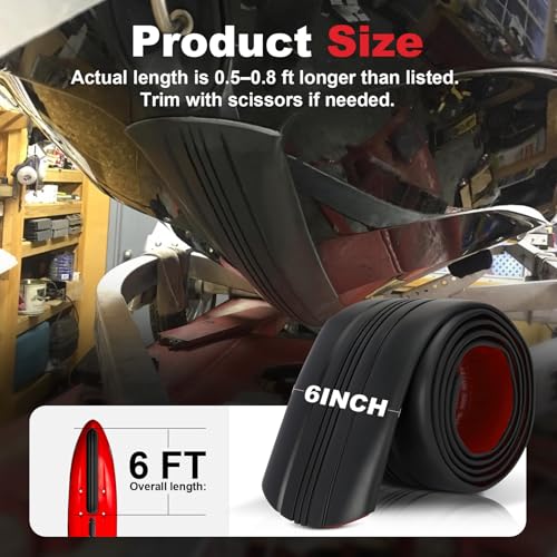 6FT Fiberglass & Aluminum Keel Guard for Boats Up to 18FT - Black, Self-Adhesive