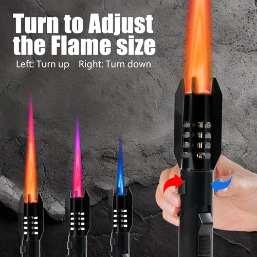 Butane Torch Lighter with Jet Flame, Refillable Cooking Torch for Grilling & Camping - Gifts for Men