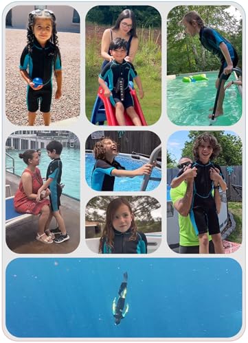 Hevto Kids 2mm Shorty Wetsuit Front Zip - Blue (Variation: Blue / 14) for Boys & Girls