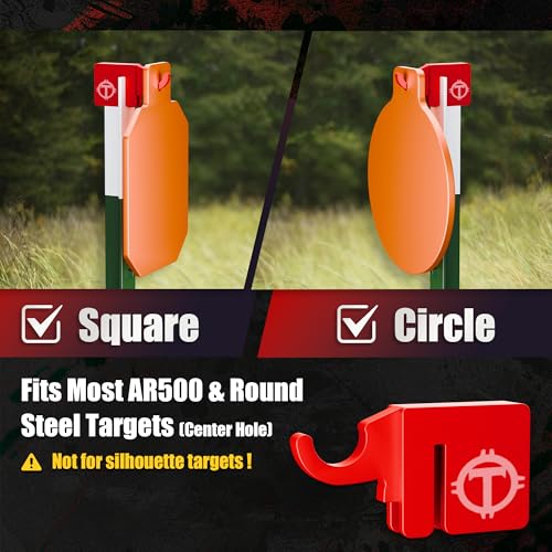 Heavy-Duty T Post Target Hanger - Red Elephant 4 Pack, Tool-Free Shooting Stand
