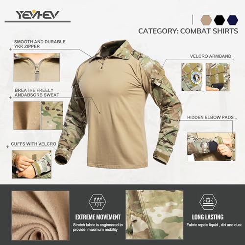 Men's Tactical Combat Suit Set - Large Multicam Military Uniform with Knee Pads