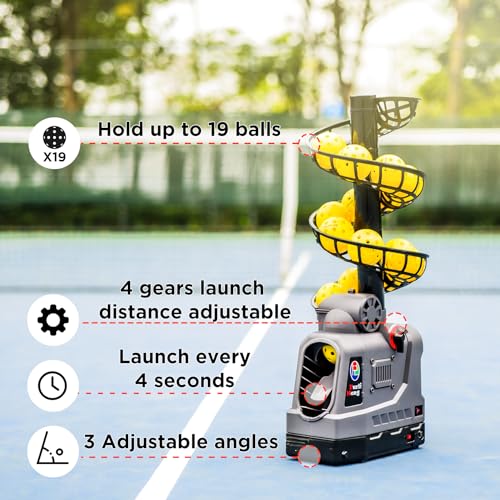 Pickleball Machine for Beginners - Adjustable Ball Launcher & Practice