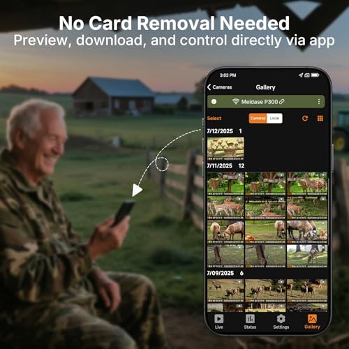 Meidase P300 Pro Trail Camera + 64GB SD Card, 64MP Photos 1296P HD Video, WiFi & Long Range