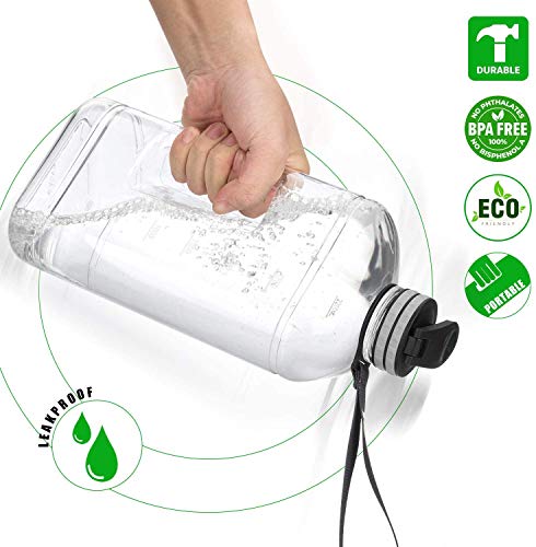 Large BPA-Free 2.2L Water Bottle with Handle & Time Marker for Outdoor & Fitness