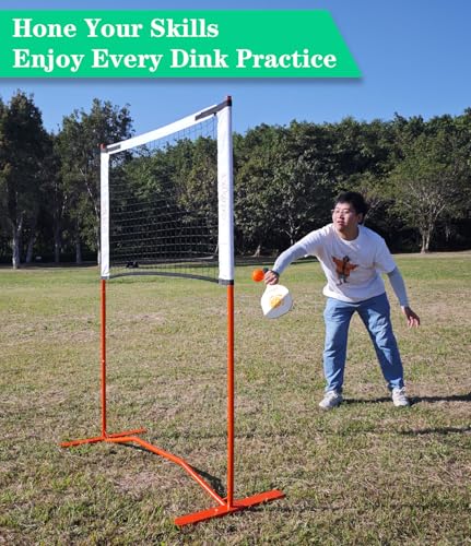 Portable Pickleball Net Set 4FT/10FT Adjustable Rebounder with Paddles - Outdoor Sports Equipment