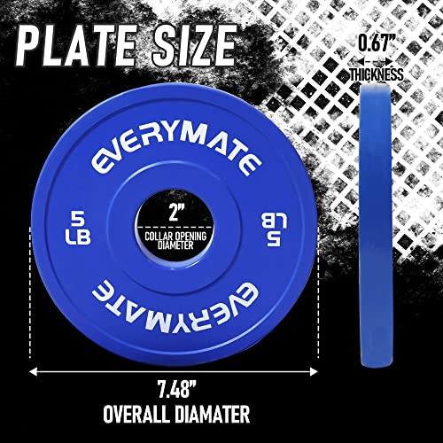 EVERYMATE 15 lb Adjustable Weight Plate Set 2.5 lb + 5 lb Fractional Olympic Bumper Plates