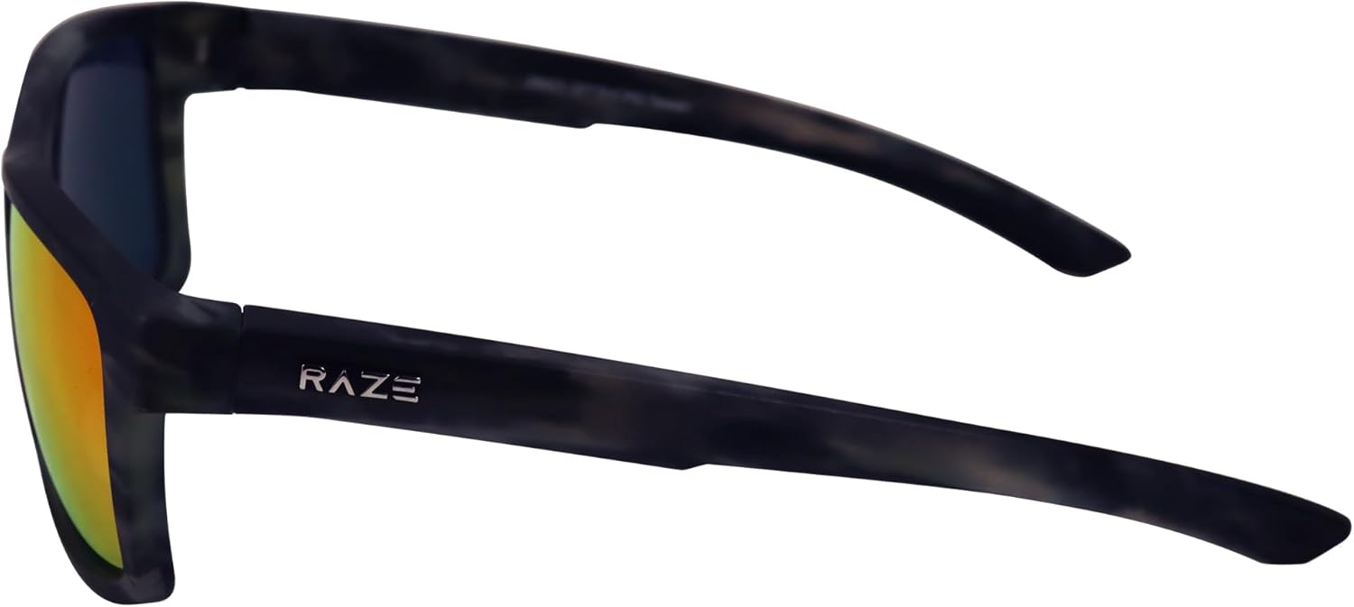 Offshore Polarized Sunglasses - Black Marble Frame with Red Mirror Lenses for Men & Women