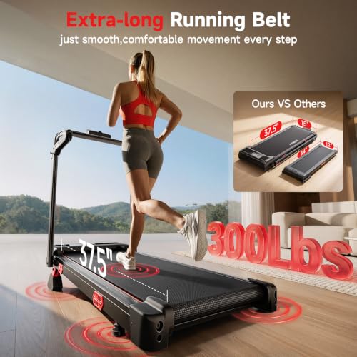 Black Foldable Incline Walking Pad Treadmill with Handles - 16% Max Incline, 6.2 MPH