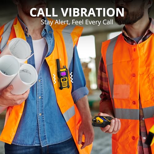 Radioddity HD-1 4 Pack Waterproof Floating Walkie Talkies IP67 Heavy Duty Two-Way Radios