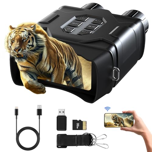 4K UHD Rechargeable Night Vision Goggles with Remote App Control - Black