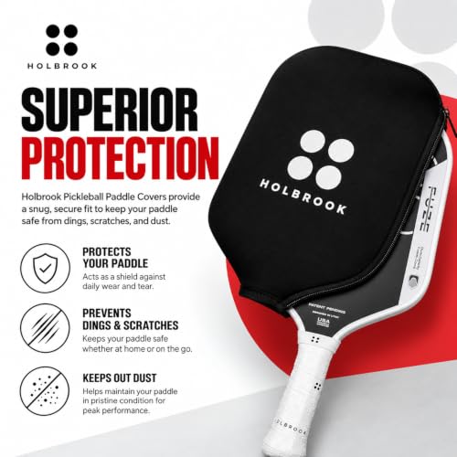 Pickleball Paddle Cover with Rip-Resistant Zipper - Black & White
