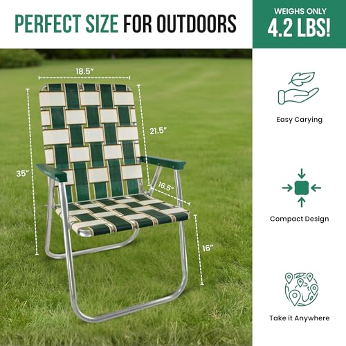 Lawn Chair USA Charleston Classic 2-Pack Outdoor Folding Camping Chairs