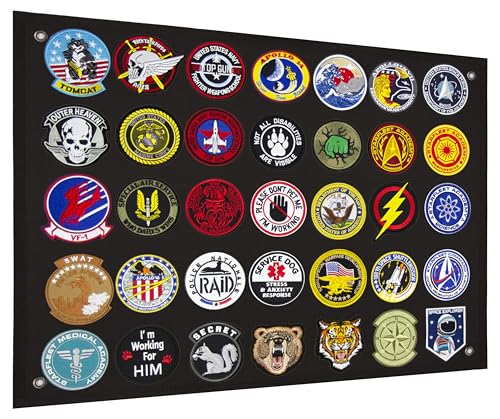 Black Tactical Patch Display Panel 18x24 Inches for Military Patches - Small