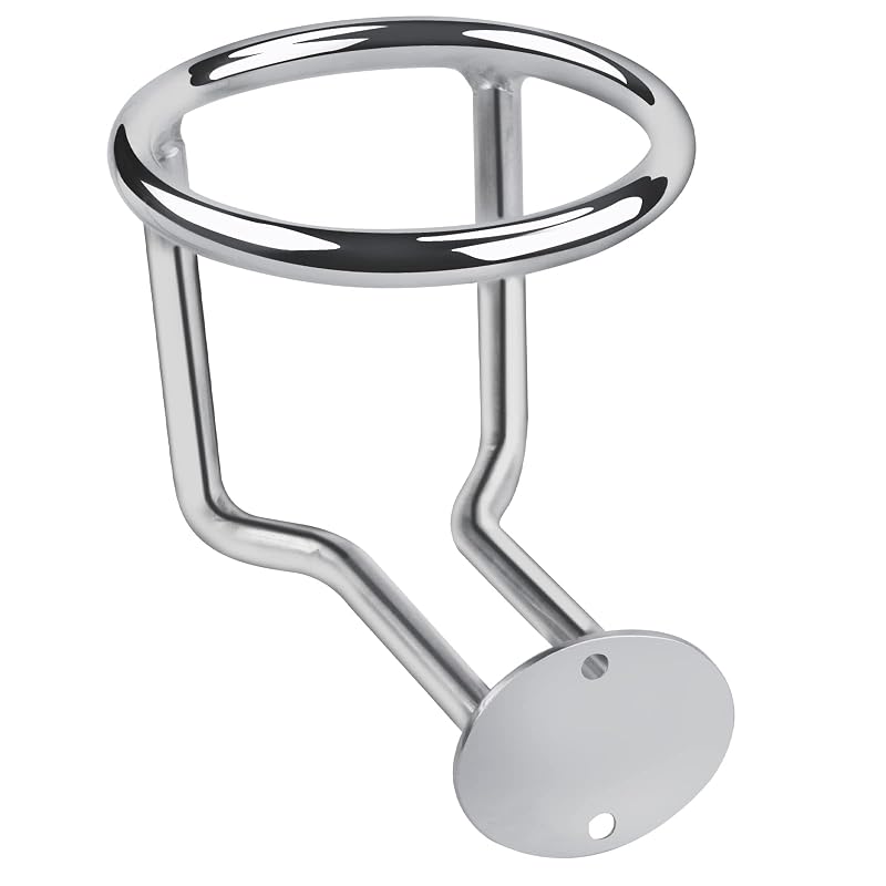 2-Pack Stainless Steel Boat Cup Holder | Ringlike Wall Mount Drink Holder for Marine Use