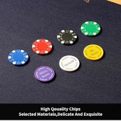 Boyzhood Poker Chips Set 200 Pcs with Aluminum Travel Case - 11.5 Gram Casino Quality