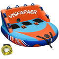 Inflatable Towable Tube for Boating 1-3 Persons - Upgrade Orange Blue