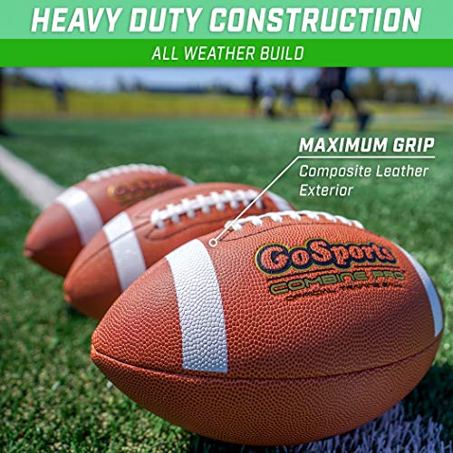 Official Size Footballs Pack of 6 - Composite Leather for High School & College