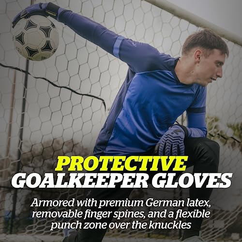 Storelli Electric Goalkeeper Gloves Blue Charge / Size 8 - High-Impact Hand Protection