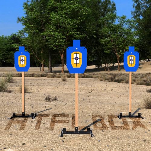 Atflbox 2-Pack 2x4 Target Stand Base, H-Shaped Steel & Paper Target Holder, 2nd Variation