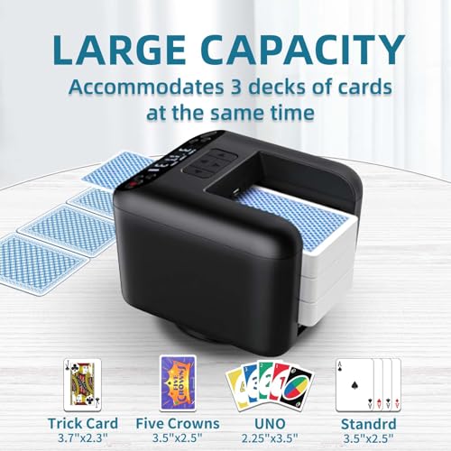 Black Automatic Card Dealer Machine for Poker UNO Bridge Blackjack - USB Rechargeable