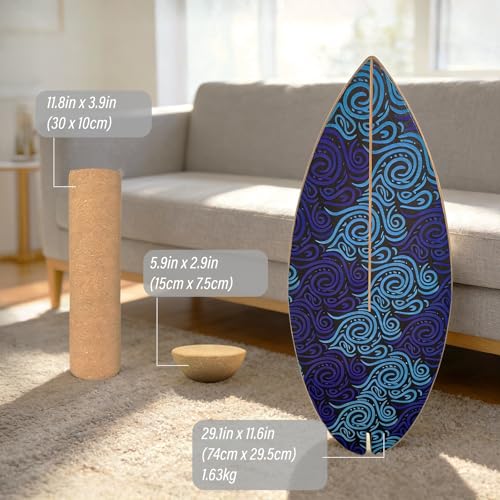 29-Inch Surf Balance Board for Kids & Adults with Cork Roller & Half Ball - 350lbs Capacity