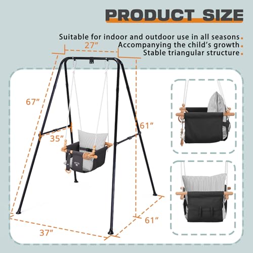 2-in-1 Baby Jumper and Swing Set - Foldable Stand for Indoor & Outdoor Use