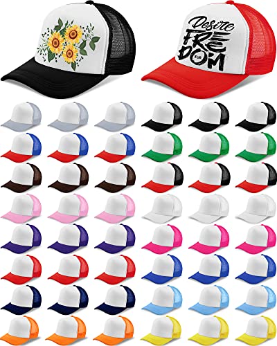 Didaey Bulk Sublimation Trucker Hats 48 Pack Blank Mesh Baseball Caps
