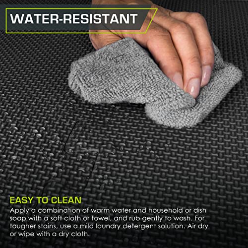 ProsourceFit Black 24x24x1-Inch Interlocking Exercise Puzzle Mat - 72 SQ FT