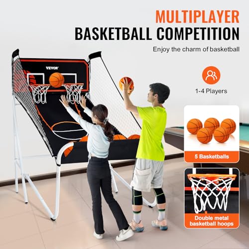 VEVOR Foldable Indoor Basketball Arcade Game 2 Player with 8 Game Modes & Scoreboard
