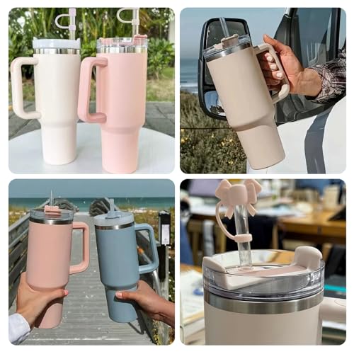 BOHLJRUI 2 Pack Black Spill Proof 40 oz Tumbler Lid Replacement for Stanley