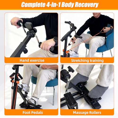 EasyVibe Senior Arm and Leg Pedal Exerciser - Seated Rehab Bike for Physical Therapy & Mobility