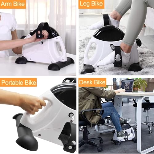 Mini Exercise Bike for Legs and Arms - Under Desk Pedal Exerciser with LCD Monitor
