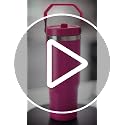 Hot Pink 30oz Insulated Stainless Steel Water Bottle with Handle - Leakproof Straw Lid