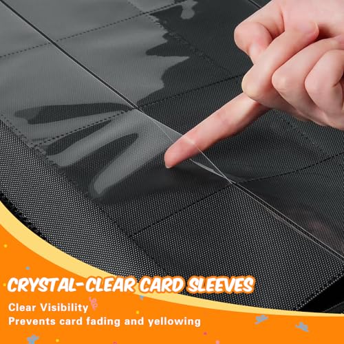 Black 4-Pocket Card Binder for 1024 Trading Cards - Side Loading Album with PU Cover