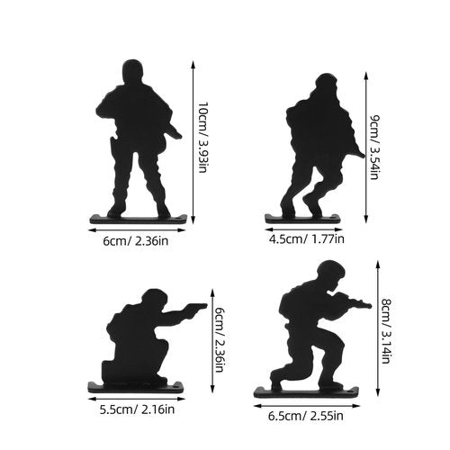 POPETPOP Shooting Target Set of 4 - Compact Stainless Steel Practice Targets for Indoor and Outdoor Shooting Skills Training
