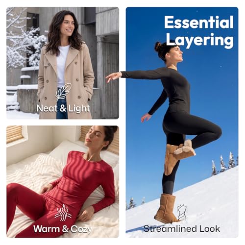 Women’s Thermal Long Johns Set Small Black Fleece Lined Winter Cold Weather