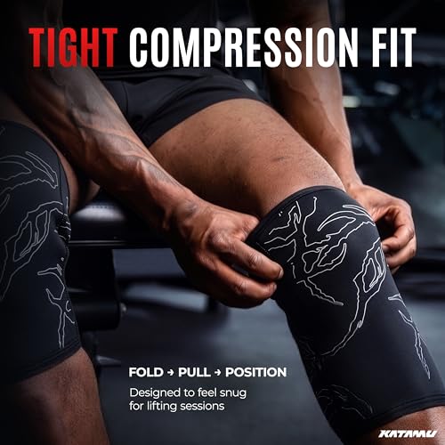 Katamu Premium Gothic 7mm Neoprene Knee Sleeves Large - Support & Compression