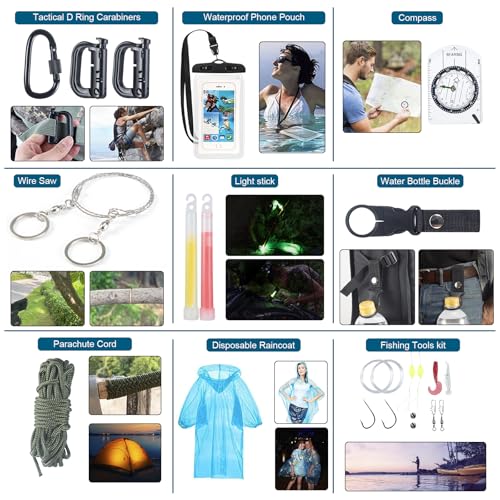 254-in-1 Survival Kit with First Aid and Outdoor Tools for Emergency Preparedness