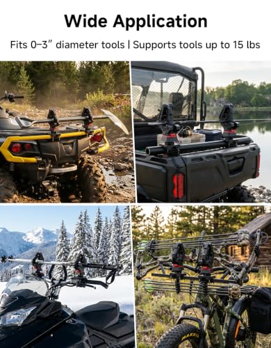KEMIMOTO Ratcheting Hunting Tool Rack for UTV ATV - Quick Release Bow Holder