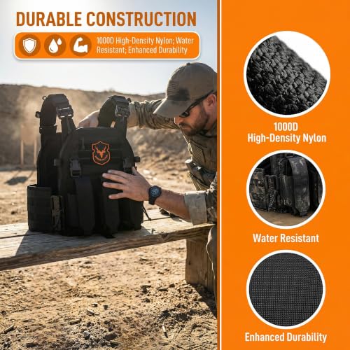 Adjustable Tactical Airsoft Vest with Molle System for Men - Black
