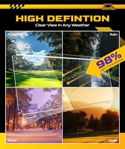 Clear Golf Cart Windshield Upgrade for Yamaha G29/Drive 2007-2016 - Foldable, UV Protected