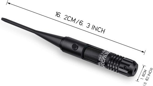 EZshoot Bore Sight Kit - Red Laser Bore Sighter for .17 to 12GA Calibers with Button Switch