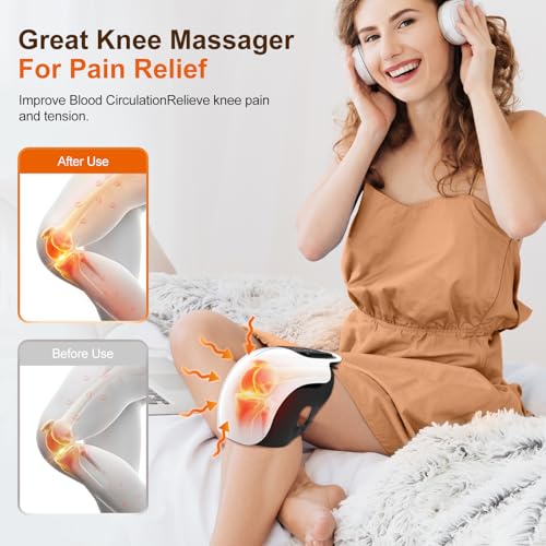 Cordless Knee Massager with Infrared Heat, Vibration & LED Screen
